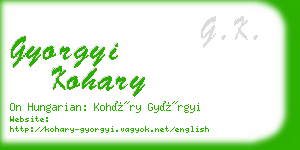 gyorgyi kohary business card